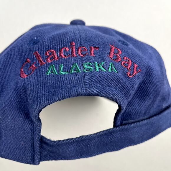 Vintage Alaska Hat Cap Strapback Navy Blue Glacier Bay National Park Nature 90s - Picture 5 of 7
